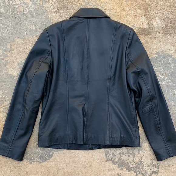 Sonoma Black Lamb Skin Leather Coat Size M - Picture 2 of 15